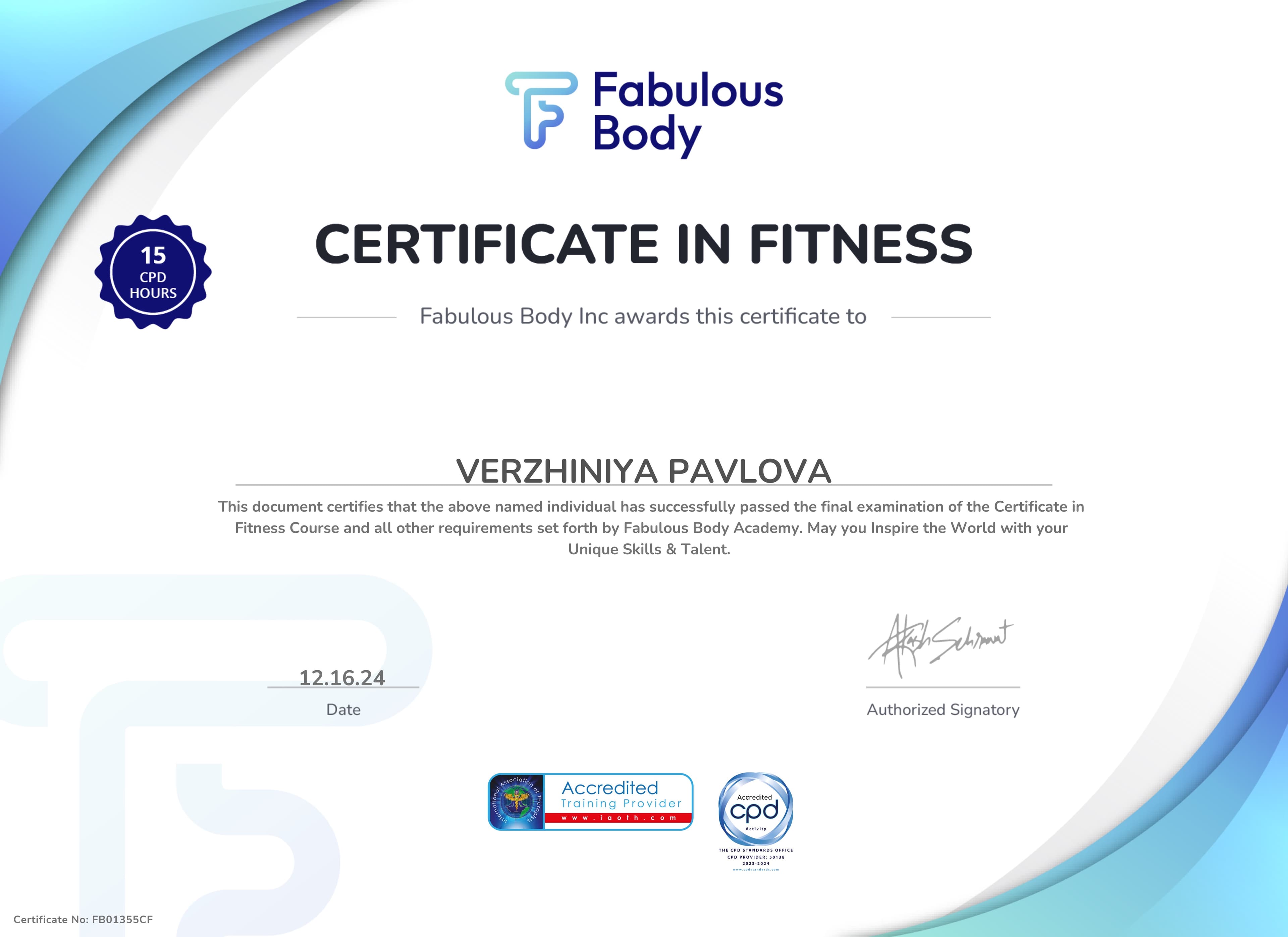 Fitness Certificate